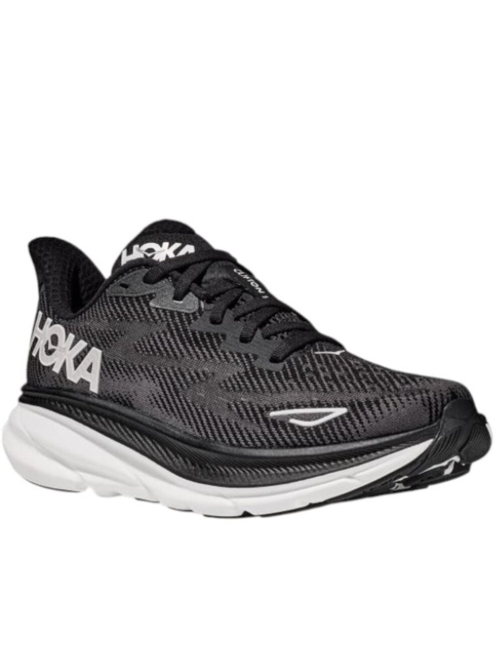 Hoka One One Women's Black Clifton 9 Mesh Athletic Running Shoes Size 9B